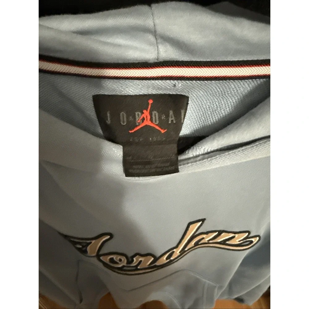 Jordan Flight‎ MVP Fleece Pullover Hoodie Men's Size Medium Light Blue